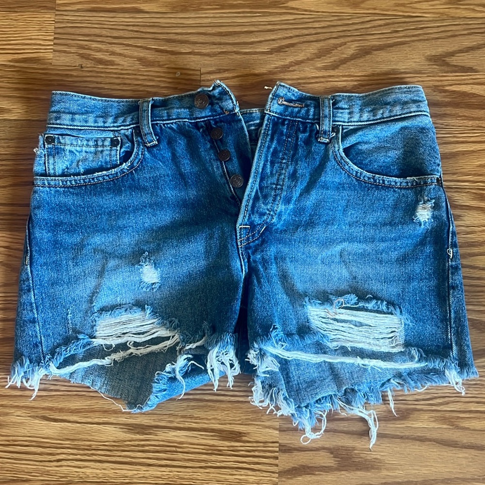 We The Free 
Distressed Jean shorts